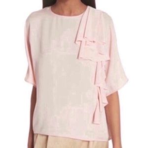 Jason Wu Grey - Pink Ruffle Drape Top